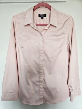 Banana Republic Tailored Fit Shirt Size 14 Blush Pink 98% Cotton 2% Spande